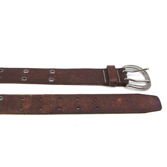 STUDS BROWN GENUINE LEATHER 1 1/2"Wd CASUAL DRESS WOMEN'S BELT Sz M (G3 - Picture 11 of 12